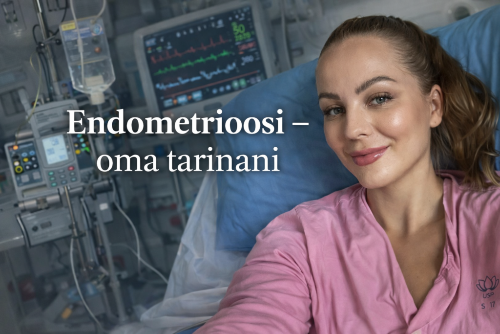 Erika Helin sairaalassa endometrioosin takia